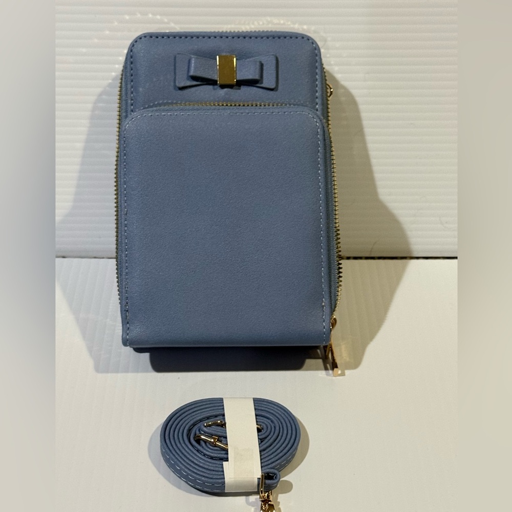 NWT Elegant Blue Women's Bag with Bow Accent